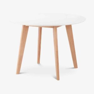 Rounded wooden table